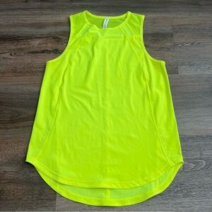 Lululemon Sculpt Tank Top Highlight Yellow Mesh Activewear Size 6
